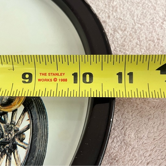 Vintage Round Table Tray/Collector’s Metal Plate-1909 Peerless Antique Car Image - Picture 6 of 6